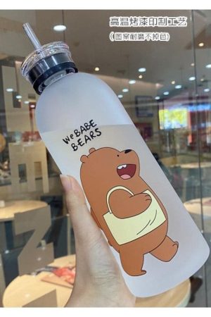Bear Water Bottle with Straw